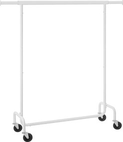 Stojak Na Biały Metalowy Kółkach Na Ubrania F4-W40