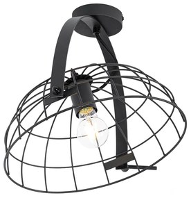 Industrialna lampa sufitowa czarna 35 cm regulowana - HanzePrzemysłowy Oswietlenie wewnetrzne