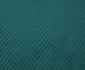 Turkusowa aksamitna narzuta na łóżko ze wzorem ARROW VELVET Rozmiar: 200 x 220 cm