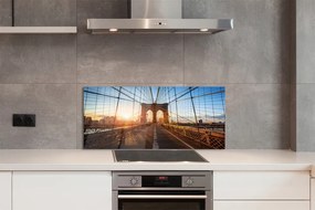 Panel Szklany Świt nad Mostem i Drapaczami Chmur