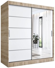 Szafa przesuwna 180 cm dąb sonoma + biały - Marmos 5X
