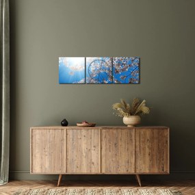 Obraz - Wiśniowe kwiaty (z zegarem) (90x30 cm)