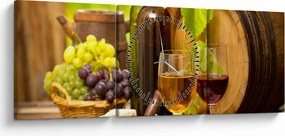 Obraz - Wina (z zegarem) (90x30 cm)