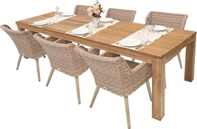 Zestaw ogrodowy rattanowy MONTE MALIBU 240 (cappuccino) 6x Krzesło ogrodowe MALIBU (cappuccino)
