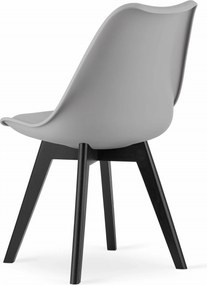 PROMOCJA Jasnoszare krzesło BALI MARK z czarnymi nogami II gatunek