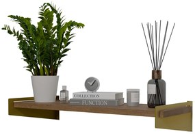 Wisząca półka glamour złoty + dąb lancelot - Mizu 5X