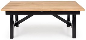 FIESTA stół rozkładany 200-280x100x77 cm dąb naturalny/czarny mieści 8-12 osób