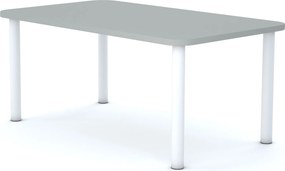 Stół do szkoły Smart prostokątny 120x70 cm, rozmiar 4-6, blat szary / nogi białe