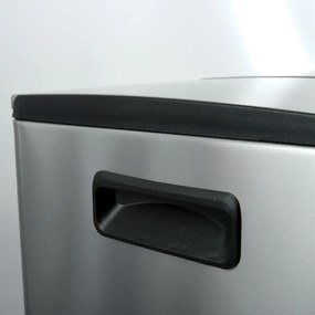 Stalowy kosz na śmieci 2x20 l do segregacji odpadów/z pedałem w kolorze matowego srebra Aliya – Spirella