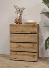 Komoda CROSS 4S 60cm dąb wotan/czarna HELVETIA