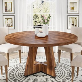 Okrągły stół jadalny do kuchni, jadalni, salonu, 120 cm, 4 miejsca, rustykalny brąz (tylko stół)