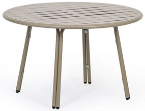 Metalowy stół bistro VENTO, średnica 80 cm, do użytku zewnętrznego, beżowy