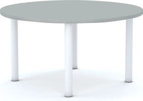 Stół szkolny Smart okrągły 100 cm, rozmiar 4-6, blat szary / nogi białe