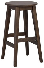 Ciemnobrązowe hokery z litego drewna dębowego zestaw 2 szt. (wysokość siedziska 65 cm) Austin – Rowico