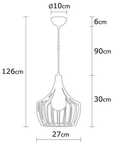 Lampa wisząca w kolorze miedzi z metalowym kloszem ø 27 cm Mezopotamya – Opviq lights