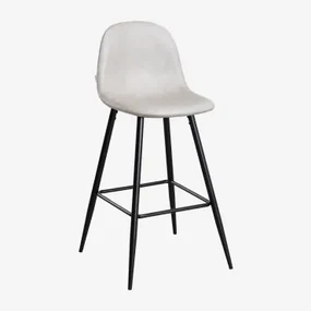 Wysoki Stołek Glamm Z Imitacji Skóry Iron & ↑75 Cm & Negro - Sklum