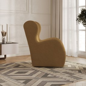 Fotel MASTI do Salonu WYGODNY, Styl Minimalistyczny, Tkanina Quelle, Kolor Miodowy