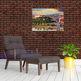 Obraz na szkle - Panorama Bratysławy, Słowacja (70x50 cm)