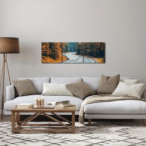 Obraz - Kręta droga (z zegarem) (90x30 cm)