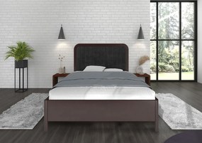 Łóżko bukowe Visby MODENA, 160X200, palisander/czarny