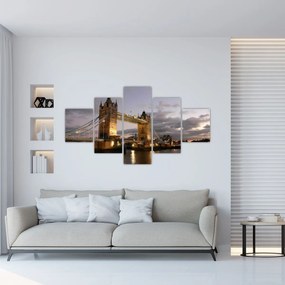 Obraz - Tower Bridge nocą (125x70 cm)