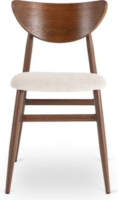Krzesło Tapicerowane z Drewna Giętego BRAGA Orzech/Krem Retro
