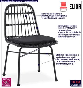 Popielate rattanowe krzesło tarasowe Z3-F23