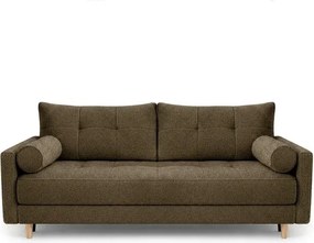 Sofa z Funkcją Spania LONAR Brązowa Boucle Nowoczesna