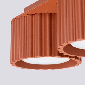 Plafon dwupunktowy AURA 2 ochra czerwona GX53 ryflowany  SOLLUX  LIGHTING