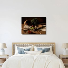 Obraz szparagów na stole (70x50 cm)