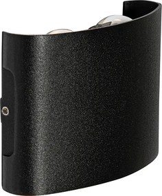 Lampa ścienna zewnętrzna czarna z LED 4-światła IP54 - Silly