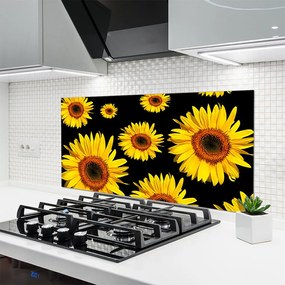 Panel Szklany do Kuchni Słoneczniki w Pełnym Słońcu
