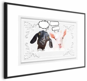 Plakat Śmieszne kozy 30x21 cm z ramą czarną z marginesem ARTGEIST B