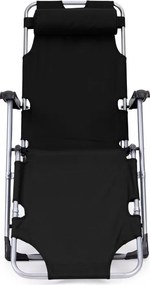 Składany leżak ogrodowy z regulacją Santora 010, czarny