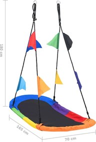 Kolorowa podłużna huśtawka typu bocianie gniazdo M8-F67