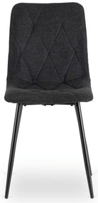 Zestaw Stół Okrągły Rozkładany HARRY 102-142 cm Dąb Craft/Czarny i 4 Krzesła Tapicerowane ROBIN 2 Czarne Nowoczesne