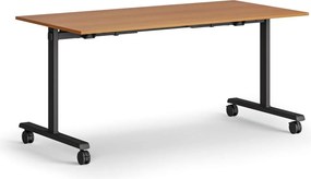 Mobilny stół MATCH, 160x80 cm, czarna podstawa, czereśnia