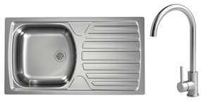 ALVEUS - Zlewozmywak kuchenny BASIC 78x43,5 cm + bateria zlewozmywakowa VIOLA 36,7 cm stal nierdzewna