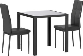 HOMCOM Zestaw do jadalni: stół i 4 krzesła, oszczędzający miejsce, grupa stołowa, Czarny