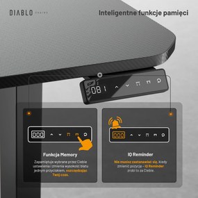 Biurko z regulacją wysokości DIABLO X-TENSIO 1600 czarne