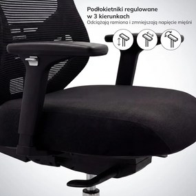Ergonomiczny fotel biurowy z siatką czarny AXIS