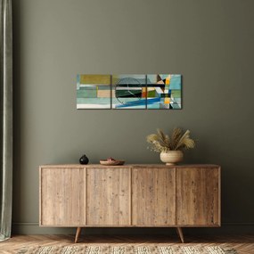 Obraz - Abstrakcja (z zegarem) (90x30 cm)
