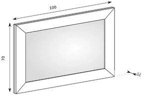Lustro na ścianę 70x100 w ramie dąb stuletni K8-W75