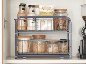 Organizer z wysuwanymi koszami SOLIDO do układania w stos, szary