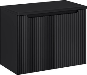 Szafka umywalkowa 2-drzwiowa Nova 80 cm z blatem, czarny mat