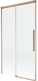 Mexen Rox parawan nawannowy 2-skrzydłowy rozsuwany 100 x 150 cm, transparent, miedź szczotkowana - 8C9-100-001-65-00