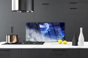 Panel Szklany do Kuchni Szczyty Gór W Świetle Księżyca
