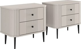 Zestaw szafek nocnych Vesper 56 cm - kaszmir / czarne nogi