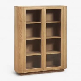 Witryna Z Mdf I Szkła Hartowanego Walia Roble & ↑150 Cm - Sklum