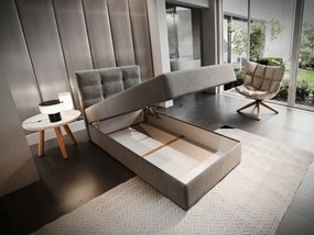 Tapicerowane łóżko kontynentalne GLORIEN 80x200 cm purpurowy Materac: Materac sprężynowy Bonell